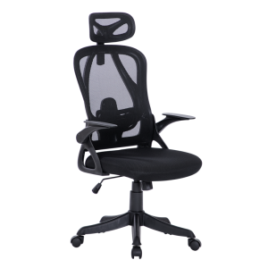 A8982 ΜΑΥΡO MESH ΠΟΛΥΘΡΟΝΑ ΓΡΑΦΕΙΟΥ 58X64X120/130εκ.